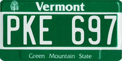 VT license plate PKE697