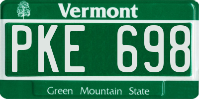 VT license plate PKE698