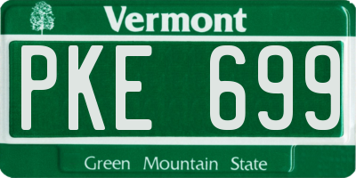 VT license plate PKE699