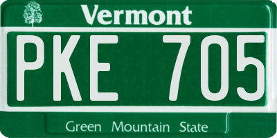 VT license plate PKE705