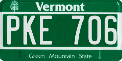 VT license plate PKE706