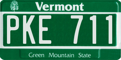 VT license plate PKE711
