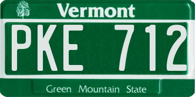 VT license plate PKE712