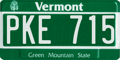 VT license plate PKE715