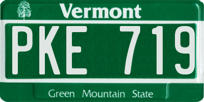 VT license plate PKE719