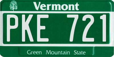 VT license plate PKE721