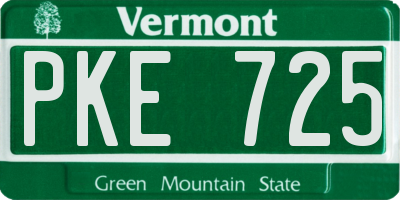 VT license plate PKE725