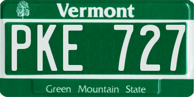 VT license plate PKE727