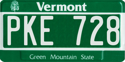VT license plate PKE728