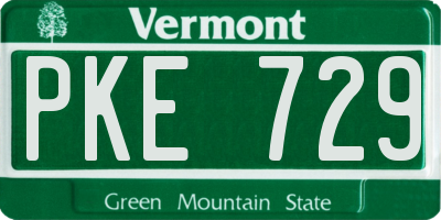VT license plate PKE729