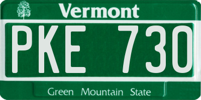 VT license plate PKE730