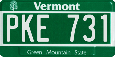 VT license plate PKE731