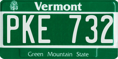 VT license plate PKE732