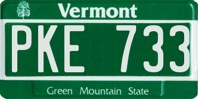 VT license plate PKE733