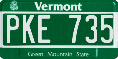 VT license plate PKE735