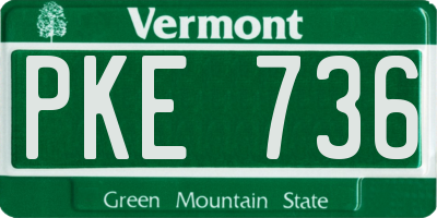 VT license plate PKE736