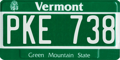 VT license plate PKE738