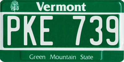 VT license plate PKE739