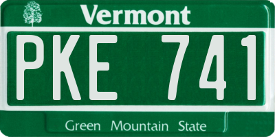VT license plate PKE741