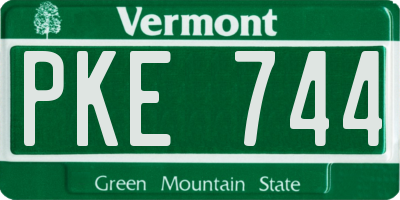 VT license plate PKE744