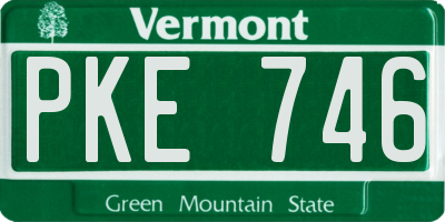 VT license plate PKE746