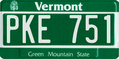 VT license plate PKE751