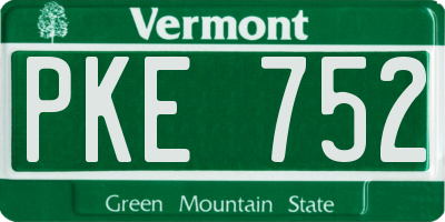 VT license plate PKE752