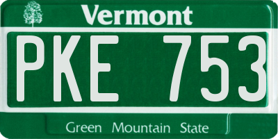 VT license plate PKE753
