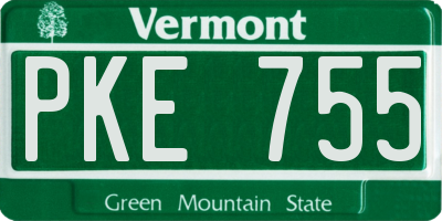 VT license plate PKE755