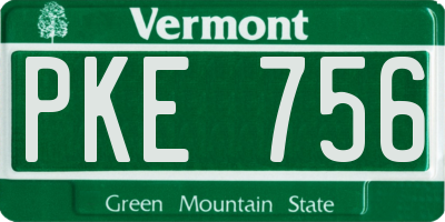 VT license plate PKE756