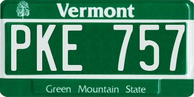 VT license plate PKE757
