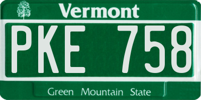 VT license plate PKE758