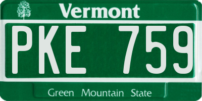 VT license plate PKE759