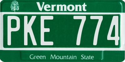 VT license plate PKE774