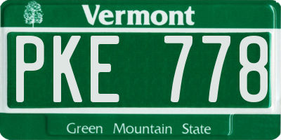 VT license plate PKE778