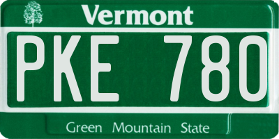 VT license plate PKE780
