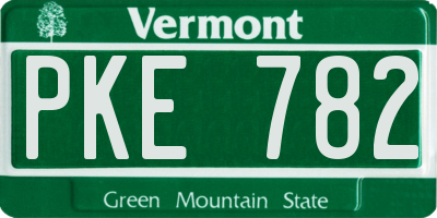 VT license plate PKE782