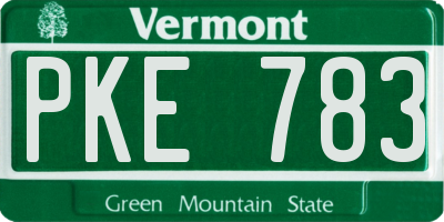 VT license plate PKE783