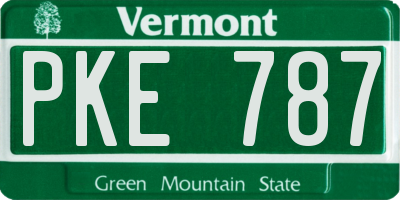 VT license plate PKE787