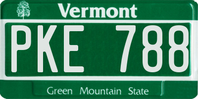 VT license plate PKE788