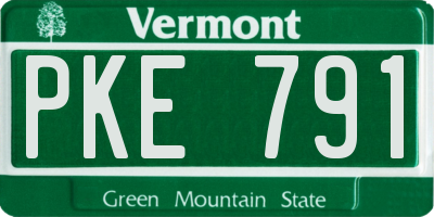VT license plate PKE791