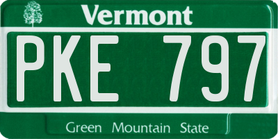 VT license plate PKE797