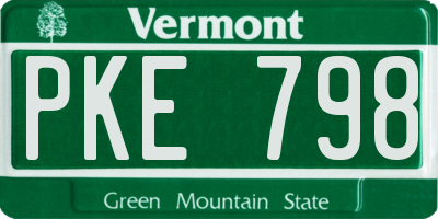 VT license plate PKE798