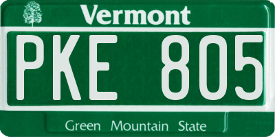 VT license plate PKE805
