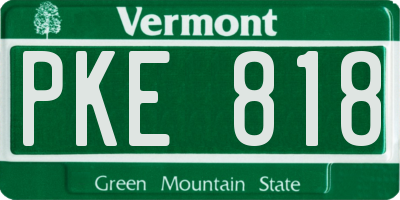 VT license plate PKE818