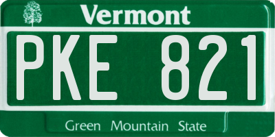 VT license plate PKE821