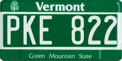 VT license plate PKE822