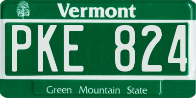 VT license plate PKE824