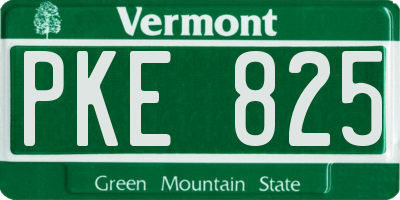 VT license plate PKE825