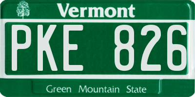 VT license plate PKE826